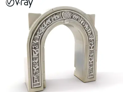 Ancient Stone Archway Model Pack for Game and Visual Production Low-poly 3D model
