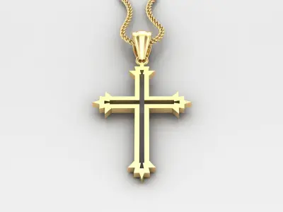 High Cross Pendant Light Gold 18K 4CP060 3D print model
