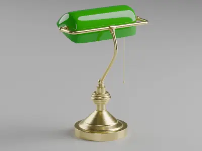 Retro banker lamp Low-poly 3D model