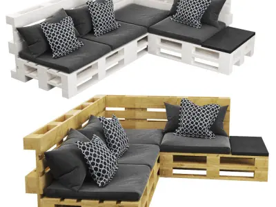  Furniture made of euro pallets 3D model
