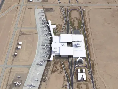 Dammam - King Fahd Airport - DMM Low-poly 3D model