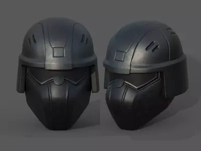 Helmet scifi military combat 3d futuristic technology fantasy  Low-poly 3D model