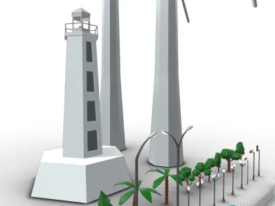 City Asset Pack - Cartoon - Low Poly 3D model