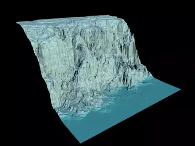 Ice mountain washed by the sea 3D model