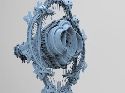 Sci Fi Alien Mountain array 2 3D model