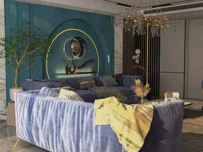 Architectural Interior Scene - Living Room 3D model