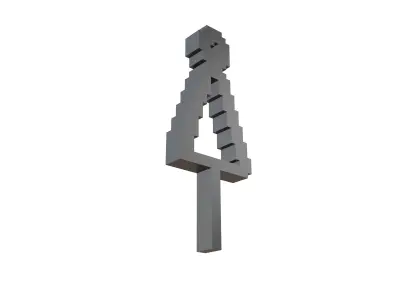 Voxel Style Girl Symbol v1 001 Low-poly 3D model