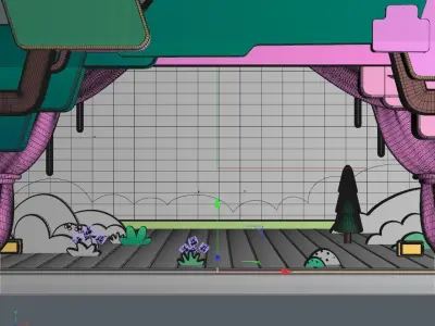 cartoon stage 3D model