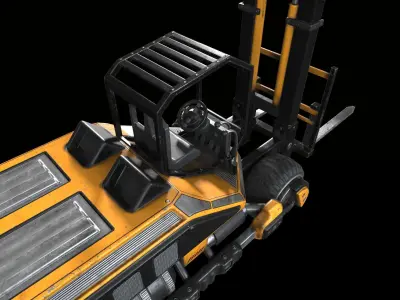 PBR Sci-fi forklift Low-poly 3D model