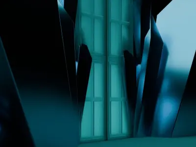 frozen door Low-poly 3D model