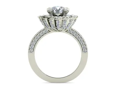 Women Wedding Engagement Flower Ring 3D print model