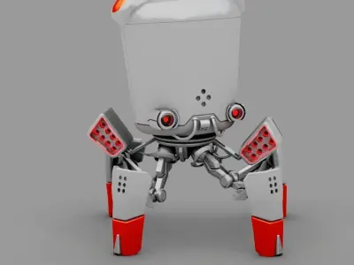VILLAIN  BOT rigged - animated character 3D model