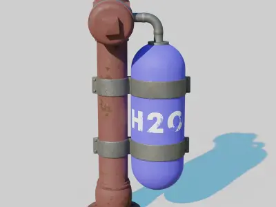 Cyberpunk Fire Hydrant 3D model