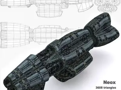 3DRT - Sci-Fi Norad Battleship - Neox Low-poly 3D model