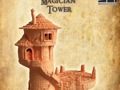 Abandoned Magician Tower Tabletop Terrain 28 MM 3D print model