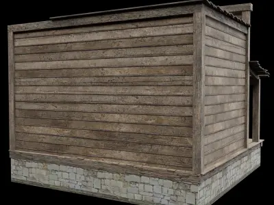 WILD WEST WESTERN HOUSE HUT COTTAGE CABIN BUILDING COLLECTION Low-poly 3D model