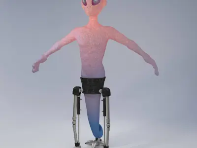 Alien trophy with crown 3D model