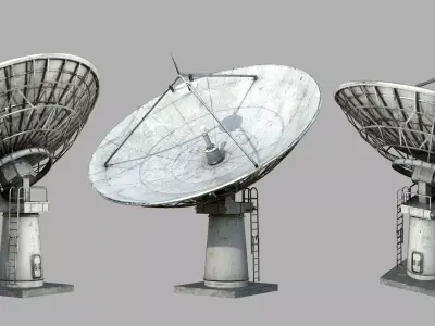 Large Satellite Antenna Low-poly 3D model