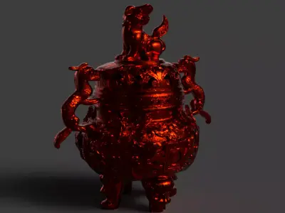 Chinese Vintage Bronze  figure Low-poly 3D model