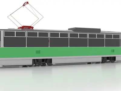 Tatra T7B5 Low Low-poly 3D model