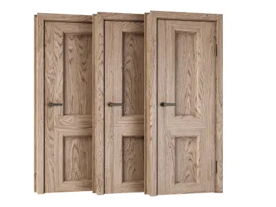 Wooden Door Set V5  3D model