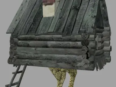 The Hut on Chicken Legs Baba Yaga Low-poly 3D model