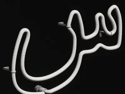 Neon Light Lamp 08 - Arabic Alphabet  3D model