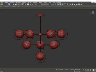 Opal Glass 3 Tier Modo Pendant Lighting Low-poly 3D model