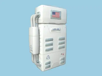 Astronaut Backpack 01 - USA - Character Design Fashion Low-poly 3D model