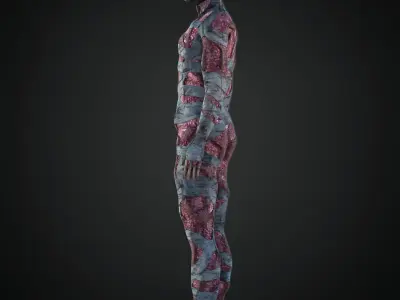 Rigged Zombie Character Low-poly 3D model