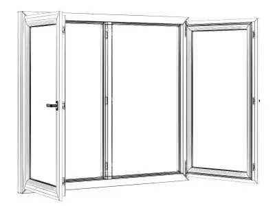 Wooden Window 1730mm x 1500mm 3D model