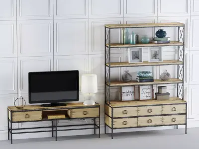 Tv Unit Set - 1 3D model