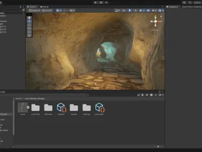 Cave-Tunnel Low-poly 3D model