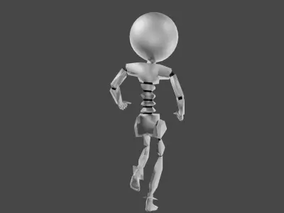 Robot rigged animated 3D model