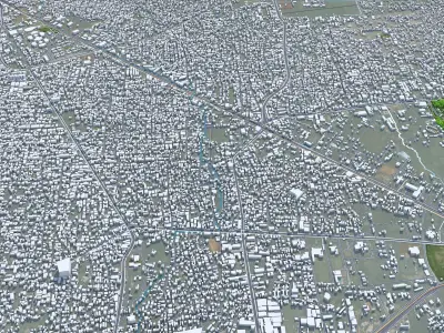 Guwahati Assam India 35km Low-poly 3D model