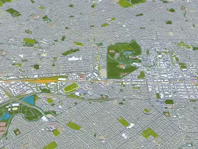 Christchurch City New Zealand Low-poly 3D model