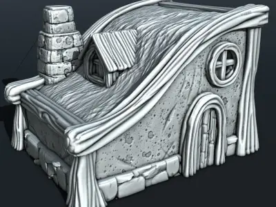 medieval house 3D print model