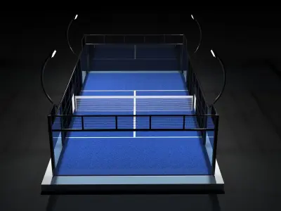 Padel court 3D model