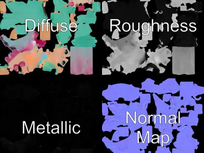 Charming Mermaid D Model Rigged and Animated Low-poly 3D model