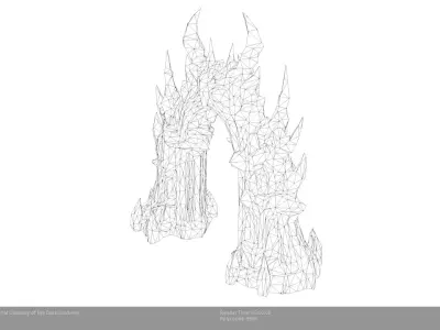 Low Poly Stylized Infernal Gateway of the Dark Lord Low-poly 3D model