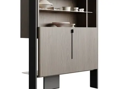 Cattelan Italia Cremona Bar Unit With Sliding Door 3D model