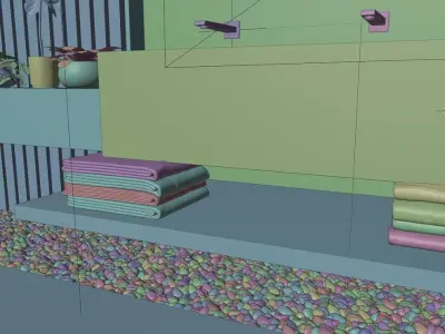 Modern Bathroom Low-poly 3D model