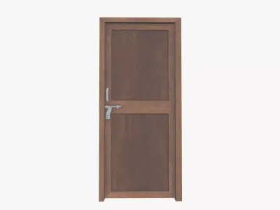 Wooden door Low-poly 3D model