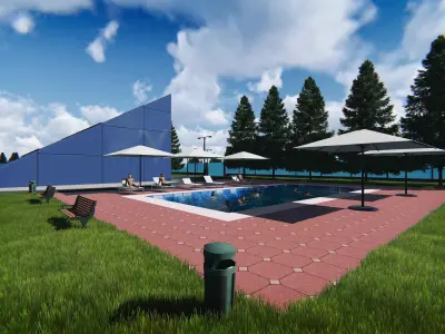 Tesla solar roof rotating glass villa 3D model