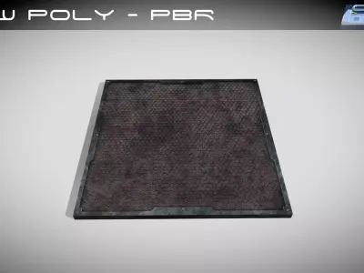 Sci-fi Floor Element Low-poly 3D model