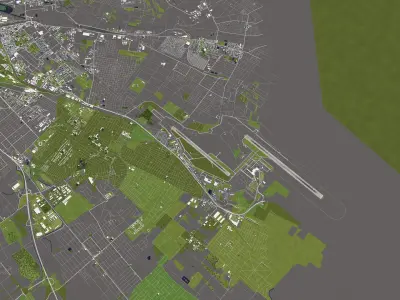 Budapest 50x50km 3D City Map 3D model