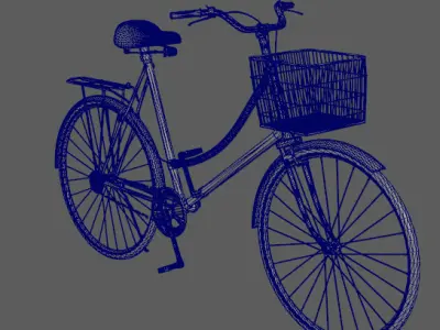 Stylish vintage bicycle Low-poly 3D model