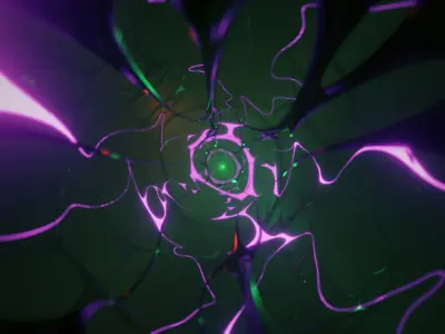 Cyberpunk sci-fi Tunnel VJ loop 3D model