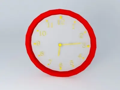 Wall Clock Detailed  Aluminium and Acrylic Free 3D model