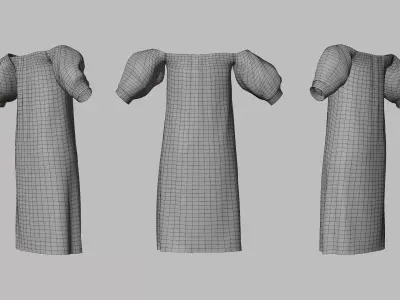 Dress 15 Light Blue Low-poly 3D model